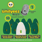 Smilyeez No Plastic Heavy Duty Green Dotted Sponge Refill (10 Pack) for Scotch Brite's Dishwand Refills with Adapter