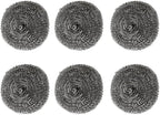 TopHomer 6 Pcs Stainless Steel Wire Balls Scrubbing Scouring Pad for Removing Heavy Dirty Home Cleaning Tools Easy to Clean