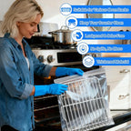 Palksky Oven Rack Cleaning Bags, 27.5''*19.6'' Heavy Duty No Scrub Oven Rack Cleaning Bags, Reusable Leak-Resistant PE Bags for Deep Soaking Grill Grates, BBQ Racks, No Cleaner Included, 3 Pack