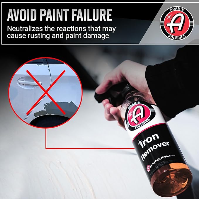 Adam's Iron Remover (16oz) - Iron Out Fallout & Stop Rust Remover Spray for Car Detailing Removes Iron Particles in Auto Paint, Wheels, Motorcycle, RV & Boat - Use Before Clay Bar, Wax or Car Wash