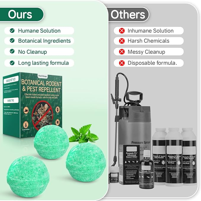 Rodent Mouse Repellent 14 Pieces, Peppermint Oil Moth Balls for Mice Rats Deterrent, Natural Pest Control Pouches for Chipmunks, Squirrels, Safe for Humans & Pets, Skunks, Indoor and Outdoor Use