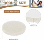 HARFINGTON 24pcs Scrubber Scouring Pads 450 Grits 3 Inch Drill Power Brush Hoop and Loop Surface Conditioning Disc Drill Scuffing Disc Scrub Pads for Home Kitchen Cleaning, White