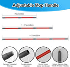 Spin Mop Handle,Mop Head,Base and Brush for OCedar RinseClean 2 Tank System,Include 2 Microfiber Spin Mop Replacement Head,4 Section 30-58" Iron Mop Handle,1 Base and 1 Scrub Brush for Floor Cleaning