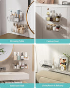 Bath Toy Storage Organizer 4 Pack, Transparent Bath Toy Holder with Drain Holes, Durable Plastic Bathtub Toy Storage for Bathroom, Quick-Dry Drainable Shower Caddy, Easy to Clean (Plastic 4 Pack)