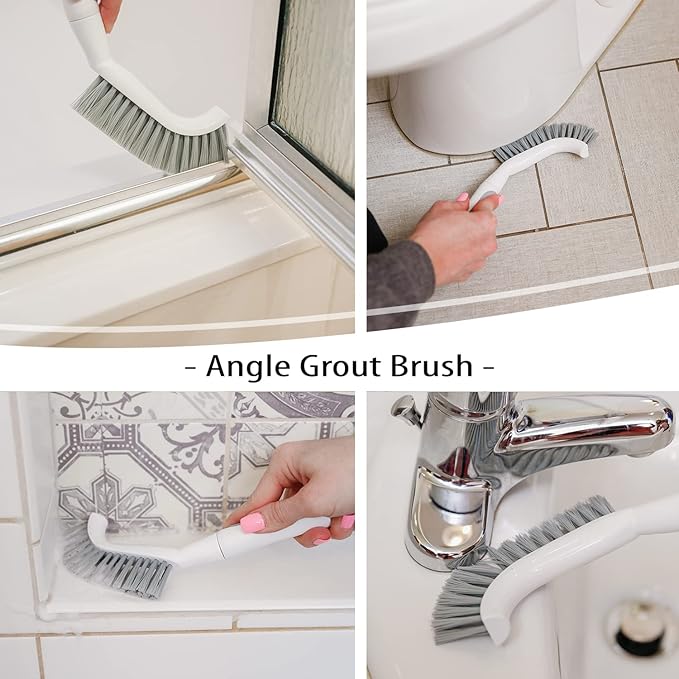 Don Aslett's Ultimate Cleaning Set | Includes 3 Cleaning Cloths, 15" Machine Washable Microfiber Mop Pad, Hard Bristle Brush, Scrubbing Pad, Grout Brush, and Collapsible Bucket for Bathroom or Kitchen