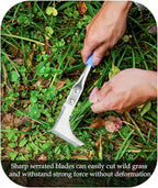 Kosoyo Crack Weeder Crack Weeding Tool Sawtooth Wave Manual Scythe Stainless Steel Gardening Tool -11.42"