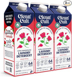 Cleancult Ultra Concentrated Liquid Laundry Detergent, 192 loads (96 oz), Long Lasting Scent, 90% Less Plastic, No Harsh Chemicals, Rose Petal, Defeats Stains & Odors, HE/Standard Compatible