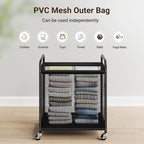ELYKEN Laundry Hamper 2 Section, 100L Rolling Laundry Sorter with Removable Liner Bag, Laundry Basket with Wheels, Steel Frame with Metal Handle, Clothes Hamper Cart for Laundry Room & Bedroom