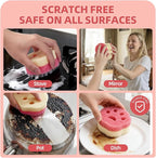 4pcs Scrub Sponges, Dual-Sided Temperature-Controlled Dish Sponges, Scratch-Free, Easy to Clean, Kitchen Cleaning Sponges for Tough Stains, Delicate Surfaces, Glassware, Cookware, Appliances