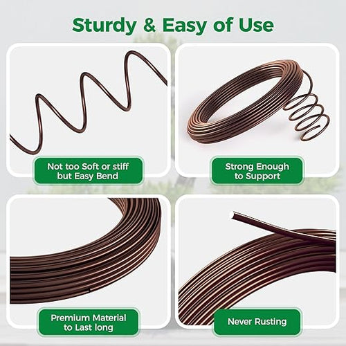 189FT Easy to Bend Bonsai Wire, Aluminum Bonsai Tree Wire in 5 size -1mm,1.5mm,2mm,2.5mm,3mm with Cutter set for Training Thin or Thick Branches