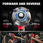 Alloyman Cordless Impact Wrench, 1475Ft-lbs (2000N.m) 1/2 High Torque Brushless Impact Gun, 20V Power Impact Driver, 4000mAh Battery,3 Sockets, Brushless Motor Variable Speeds for Car/Truck RV/Mower