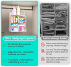 HapiRm Hanging Closet Organizer Storage - 3 Tier Metal Stackable Hanging Closet Shelves with Dividers and S Hooks, Foldable Clothes Shelves for Clothes, Pants, Shoes, Coat, Hats Clutches Accessories