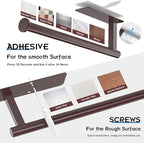 ASTOFLI Paper Towel Holder Under Cabinet No Drilling, Self Adhesive Paper Towel Holder Wall Mount for Kitchen Rack, Under Counter Napin Holder No Drill, RV, 304 Stainless Steel, Oil Rubbed Bronze