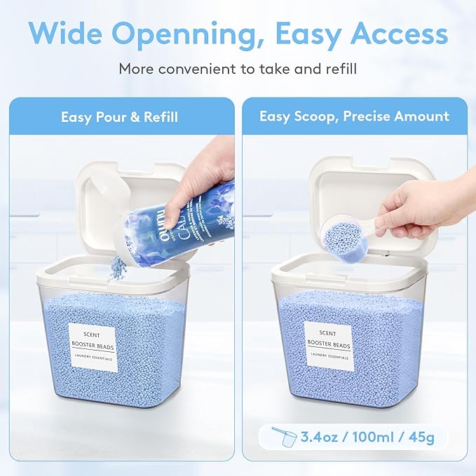 Lifewit Laundry Pods Container with Pop-up Lid, Coffee Pod K Cup Storage, Laundry Room Organization, Dryer Sheet Holder for Washing Powder Detergent, 2700 +2000ml/0.72+0.5gal, 4PCS