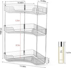 INVSSENE Corner Bathroom Countertop Organizer, Vanity Organizer Trays for Counter, Makeup Organizers, Perfume Tray, Skincare Shelf Storage Gifts for Women Girl Student (Smoky Gray 3 Tiers)