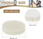 HARFINGTON 16pcs Scrubber Scouring Pads 450 Grits 2 Inch Drill Power Brush Hoop and Loop Surface Conditioning Disc Drill Scuffing Disc Scrub Pads for Home Kitchen Cleaning, White