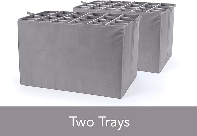 Covermates Keepsakes - Adjustable Zip-Top Storage Box - Configurable FlexGrid Compartments - Heavy Duty Polyester- Reinforced Handles - Stackable Design - Indoor Storage, Brown Heather