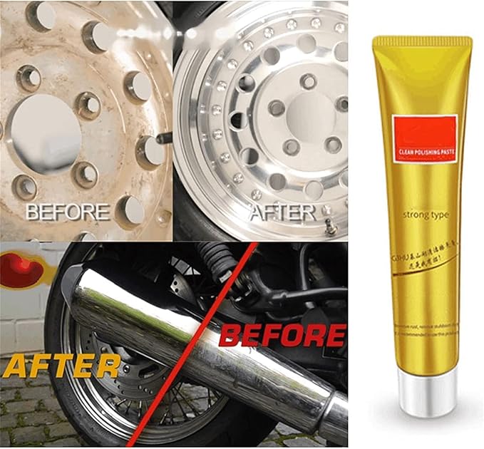 Raturv Metal Polish Cream, Instashine Metal Cream, Metal Polishing Paste, Metal Polishing Kit, Chrome Polish And Rust Remover For Stainless Steel (6pcs)