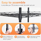 FDW 6 Tier Wire Shelving 17L x 12W x 64H Pantry Shelves Storage Rack Shelving Units Adjustable Metal Shelves for Kitchen Commercial Garage Small Places,Black