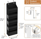 1 Pack 5-Tier Over the Door Organizer, Heavy-Duty Large Deep Pocket Hanging With 5 Large Front & 6 Side Pockets With for Pantry, Kitchen, Bathroom, Dorm, Black