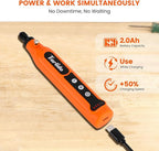 Cordless Rotary Tool, 5-Speed Rotary Tool Kit, Continuous Use While Charging, Permanent Speed Memory, 2.0Ah Capacity, 18000RPM, 31 Accessories for Craft and DIY, Orange