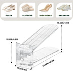 FENRUNXU Shoe Slots Organizer for Closet,8 Pack Shoe Stacker Shoe Rack Organizer for Closet Space Saver Storage Shoe Holder Organization(Transparent)