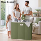 SOLEDI 180L 3-Section Laundry Hamper with Lid, Extra Large Dirty Clothes Basket with Sturdy Handles for Laundry Room & Bedroom - Durable Organizer for Sorting Laundry