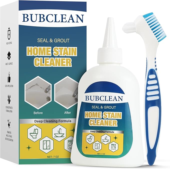 Home Stain Remover Gel Cleaner, Heavy Duty Black Surface Stain Cleaner for Washing Machine, Bathroom Grout, Shower, Bathtub, Tile, Fridge Rubber, Kitchen Sinks, 1 Pack