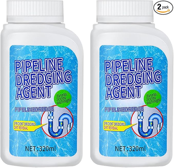 2PC Drain Clog Remover, Pipeline Dredging Agent, Powerful Quick Cleaning Drain Toilet Cleaner Tool, Unclog Toilet Clog And Kitchen Sink Pipe Unblocker Powder