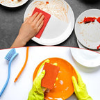 Hoolerry 100 Pcs Heavy Duty Scouring Pads Non Scratch Household Scrub Pads for Cleaning Reusable Pan Scrubber Anti Grease Scrubbing Pads for Dish Kitchen Metal Grills, 4.3 x 3 x 0.3 in (Multicolor)