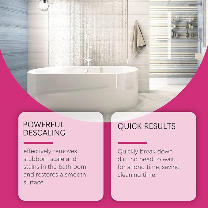 Gefanly Bathroom Cleaner, 10 Fl Oz Powerful Pink Bathroom Cleaner Spray, Bathrooms Descaler Foam Cleaners for Sink Tub Floor Tile (1pcs)