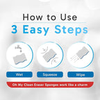 (25 Pack) Extra Durable Eraser Sponge - Extra Thick, Long Lasting, Premium Melamine Sponges in Bulk - Multi-Purpose Power Scrubber - Bathroom, Kitchen, Floor, Bathtub, Toilet, Baseboard, Wall Cleaner