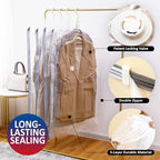Hanging Vacuum Storage Bags, 3 Pack Large Hanging Vacuum Seal Bags for Clothing, Space Saver for Clothes, Jackets, Closet Organizer for Moving Supplies(53.1x27.6 in)