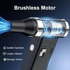 Mini Ultra-Slim Electric Compressed Air Duster 150,000RPM Super Power, Rechargeable Cordless Air Duster, Powerful Airflow for Computer, Keyboard, Outdoor, House and Car