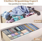 Dresser Drawer Organizer 8 Pack Clothes Underwear Sock Storage Pink Drawer Dividers Grey Foldable Closet Organizer Storage Box Dresser Drawer Organizers