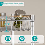 SINGAYE Shelf Storage Wire Shelving：Shelves Rack Standing Units with Wheels Closet Organizers Metal Pantry Kitchen Laundry Room Adjustable 13.5" D x 13.5" W x 63" H Silver