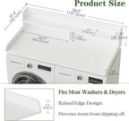 2-Tier Washer Dryer Countertop, Laundry Room Organization and Storage, 27.6" x 54" Wood Laundry Countertop for Washer and Dryer, White