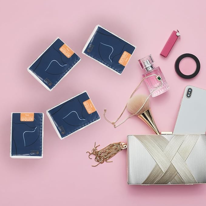 480 Packs Mini Pocket Tissues, Individual Soft Facial Tissues, 4-Ply Travel Tissue Bulk