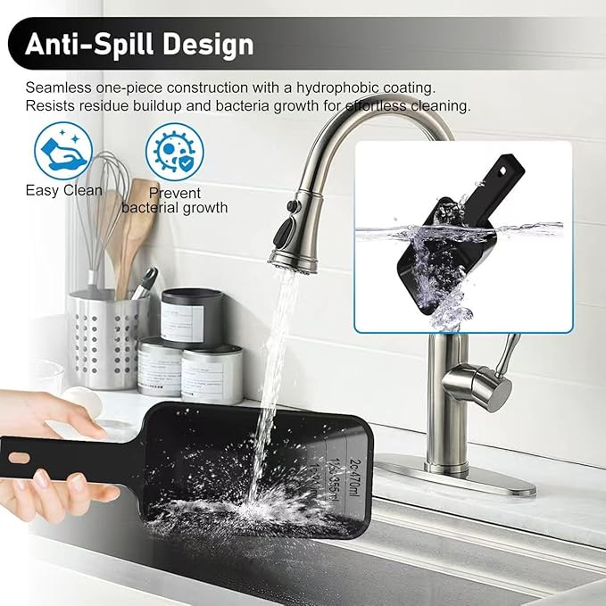 Food Scoop 2 PACK,2 Cup Capacity Dog Food Scooper With Measuring Lines For Dog, Puppy and Cat Coffee Bean Scoop, Flour Scoop (Large Black)