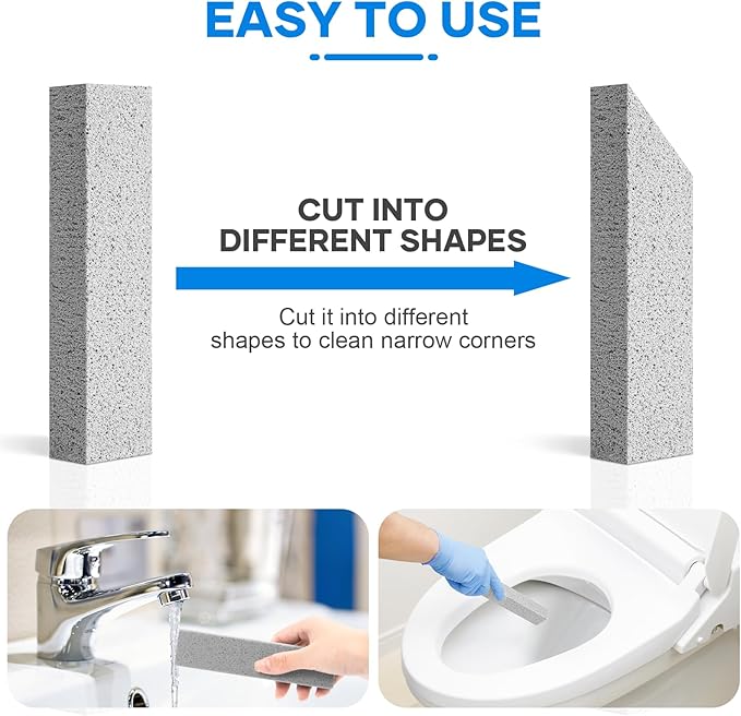 8 Pack Pumice Stone, Gray Pumice Stone for Toilet Bowl Cleaning, Scouring Stick for Cleaning Toilet, Bathroom, Kitchen Sink, Grill (Gray)