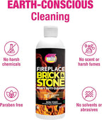 Quick 'n Brite Fireplace Gel Cleaner for Brick, Stone, Rock, Tile, and Marble, Nonabrasive Fireplace Cleaner, Made in the USA, 16 oz