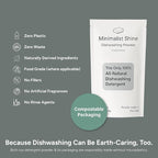Dishwasher Detergent, 100% Plastic-Free Dishwashing Soap, Eco-Friendly, All Natural Sustainable Dishwasher Powder, Cuts Grease and Grime, Non-Toxic and Unscented, 60 Loads