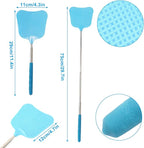 3 Pcs Telescopic Fly Swatter, Plastic Fly Swatter Long Handle Heavy Duty FlySwatters Set for Indoor Outdoor Office Home