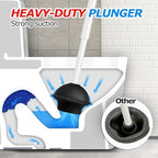 2Pack 2 in 1 Toilet Brush and Plunger Set, Extended Handle Plunger，Toilet Bowl Brush Plunger Set,Bathroom Cleaning Tools ，Toilet Brush Plunger Combo，Cleaning Brush，Cleaning Supplies(White)