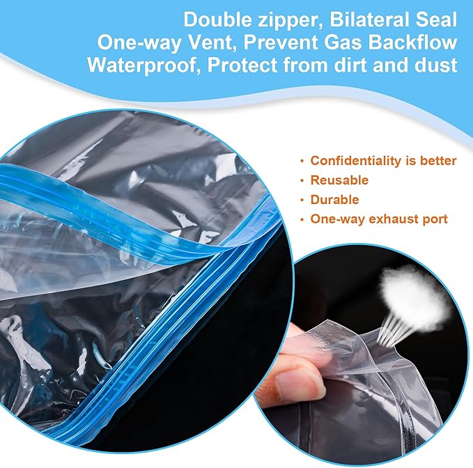 10 PCS Compression Bags for Travel Essentials, 3 Sizes Space Saver Bags, No Vacuum or Pump Needed, Roll Up Vacuum Packing for Clothing Storage, Cruise Accessories, Luggage & Home Organizers