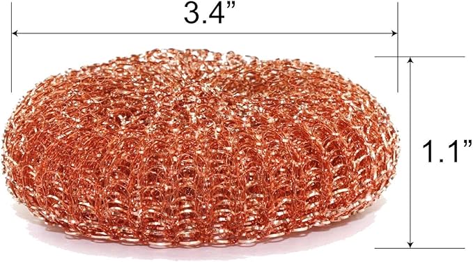12 Pack Copper Coated Scourers by SCRUBIT – Scrubber Pad Used for Dishes, Pots, Pans, and Ovens. Easy scouring for Tough Kitchen Cleaning.