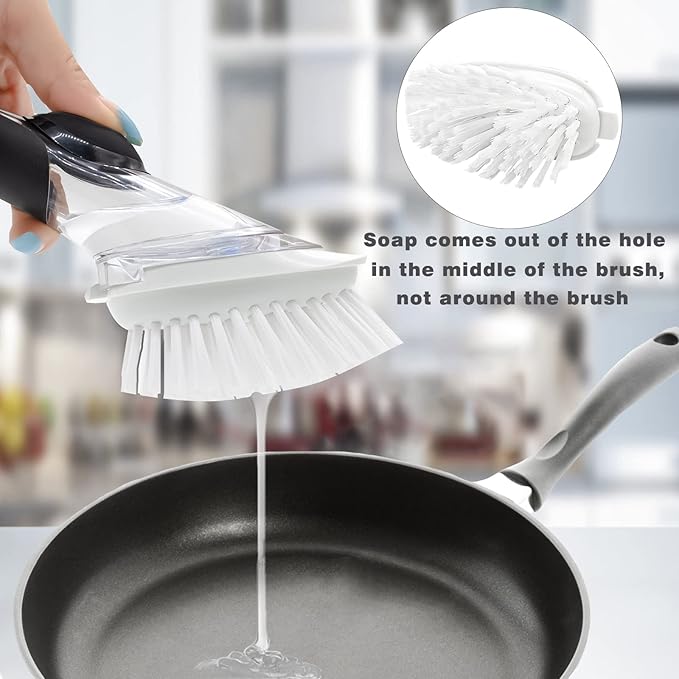 Brush Refills for OXO Dish Brush - 8 Pack Dish Brush Cleaning Soap Dispensing Head Replacement for Scrubber (White)