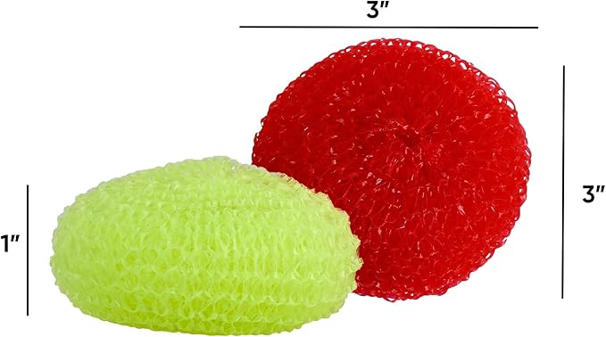 Nylon Scouring Pads-Dish Scrubber, for Dishes, Pots, and Stoves, Durable Mesh Scourers, for Tough Cleaning Nylon Dish Scrubbers, Pack of 24, Assorted Colors, by Superio
