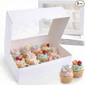 VGOODALL 3PCS White Cupcake Container, 12 Count with Window Boxes Holding 36 Pastry Box for Birthday Holiday Party Bakery Supplies