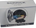 Sorrick Pet Hair Remover for Laundry – Reusable Dryer Balls Lint & Fur Remover for Clothes, Washer & Dryer Safe, Gentle Fabric Cleaner, 6 Pack